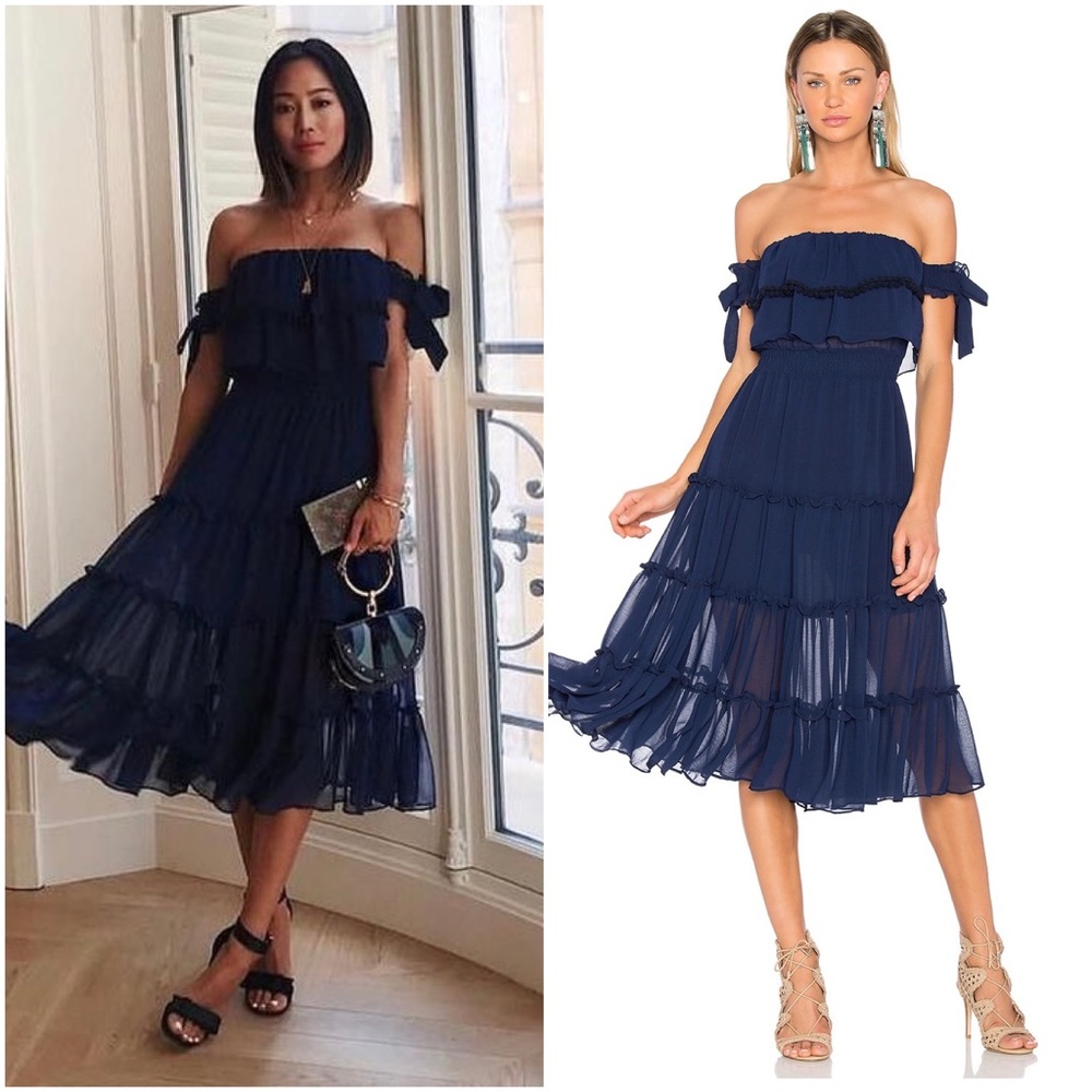 MISA LOS ANGELES Micaela Midi Dress - Navy